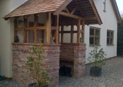 Image of a new brick and timber porch