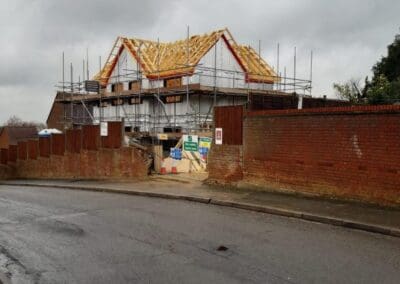 Image of a new build 4 bedroomed eco home under construction